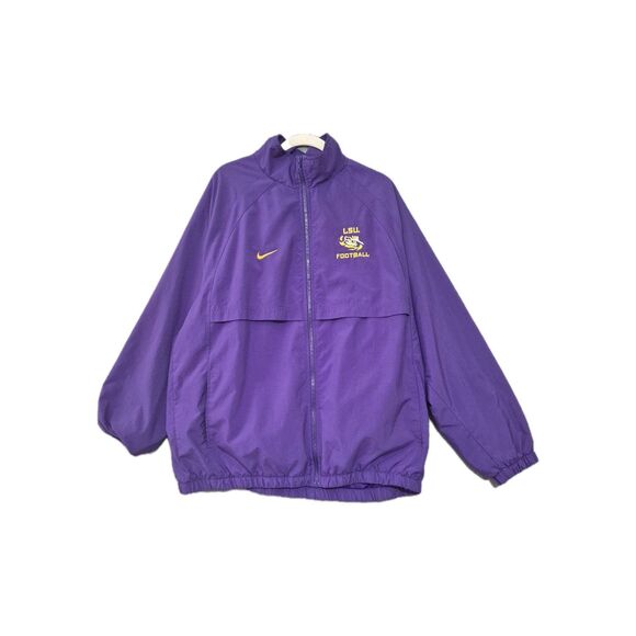 Y2K Nike LSU Tigers Football Mens Windbreaker Storm Fit Full Zip Jacket XL - Picture 1 of 12